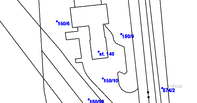 Parcela st. 140 v KÚ Stará Trnávka, Katastrální mapa