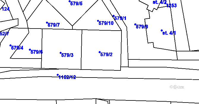 Parcela st. 579/2 v KÚ Česká Ves u Města Albrechtic, Katastrální mapa