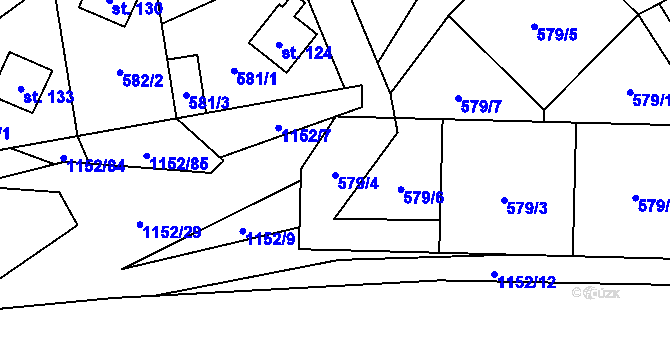 Parcela st. 579/4 v KÚ Česká Ves u Města Albrechtic, Katastrální mapa