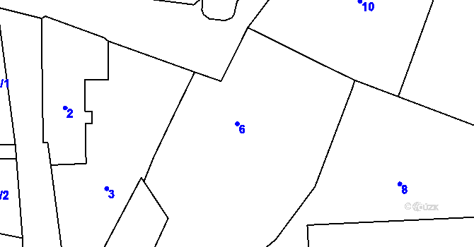Parcela st. 6 v KÚ Město Albrechtice, Katastrální mapa
