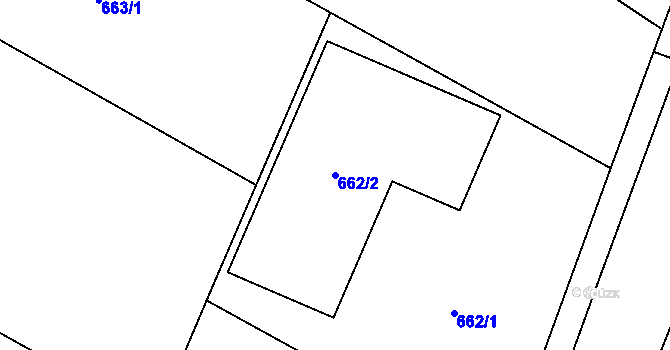 Parcela st. 662/2 v KÚ Město Albrechtice, Katastrální mapa