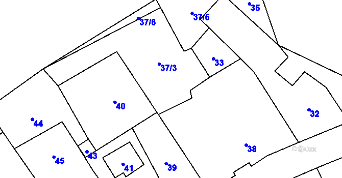 Parcela st. 37/2 v KÚ Piskořov, Katastrální mapa