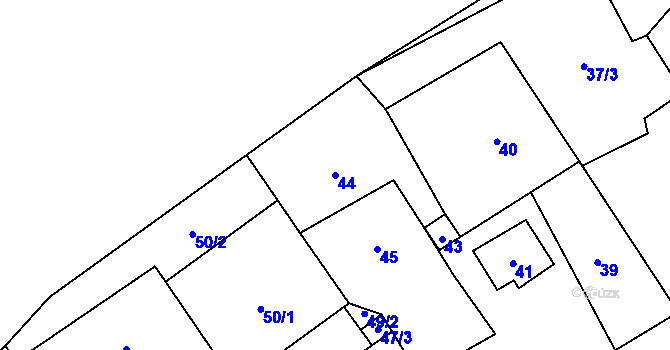Parcela st. 44 v KÚ Piskořov, Katastrální mapa