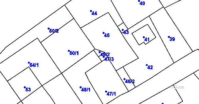 Parcela st. 49/2 v KÚ Piskořov, Katastrální mapa