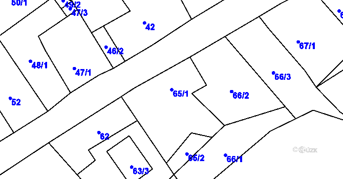 Parcela st. 65/1 v KÚ Piskořov, Katastrální mapa