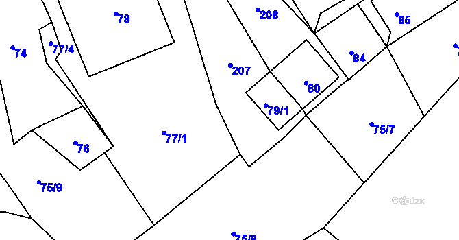 Parcela st. 79/2 v KÚ Piskořov, Katastrální mapa