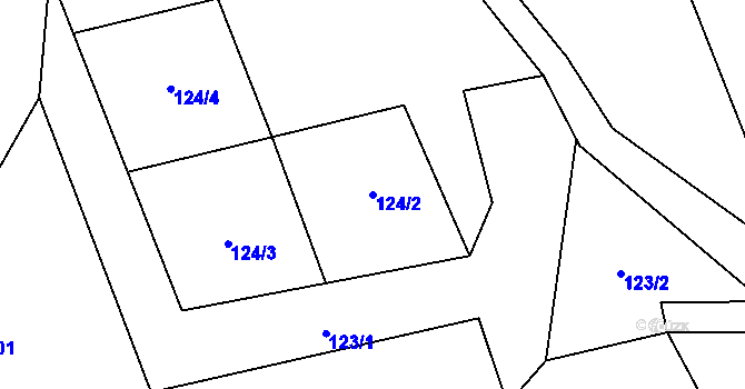 Parcela st. 124/2 v KÚ Piskořov, Katastrální mapa