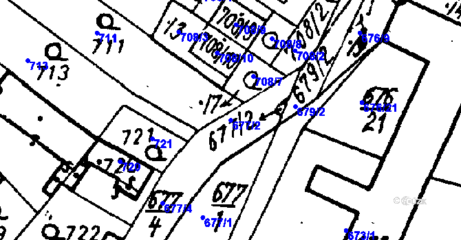 Parcela st. 677/2 v KÚ Město Touškov, Katastrální mapa