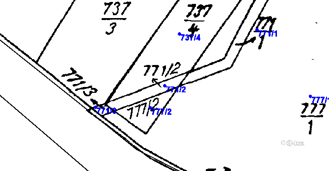 Parcela st. 771/2 v KÚ Město Touškov, Katastrální mapa