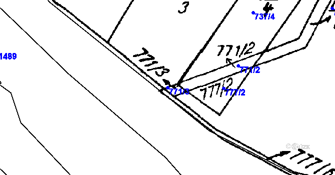 Parcela st. 771/3 v KÚ Město Touškov, Katastrální mapa