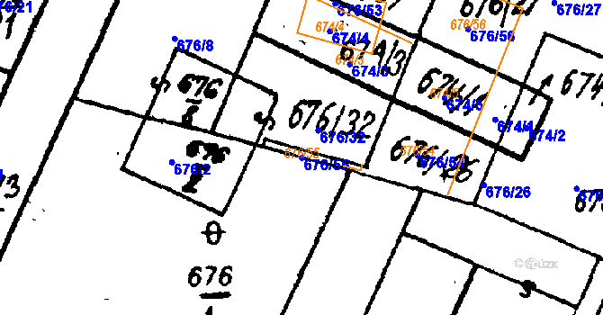 Parcela st. 676/55 v KÚ Město Touškov, Katastrální mapa