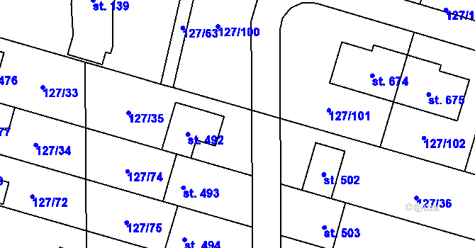 Parcela st. 127/71 v KÚ Měšice u Prahy, Katastrální mapa