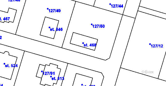 Parcela st. 468 v KÚ Měšice u Prahy, Katastrální mapa