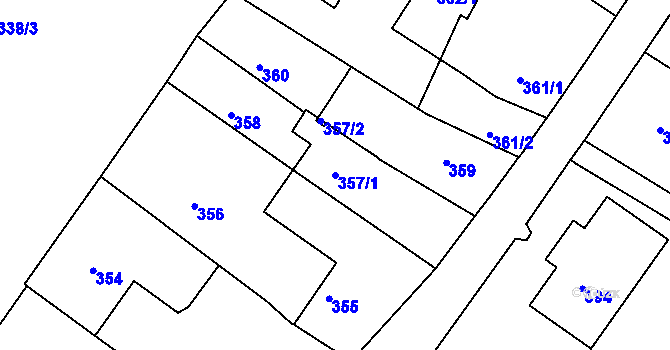 Parcela st. 357/1 v KÚ Měšice u Tábora, Katastrální mapa