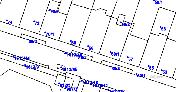 Parcela st. 66 v KÚ Měšice u Tábora, Katastrální mapa