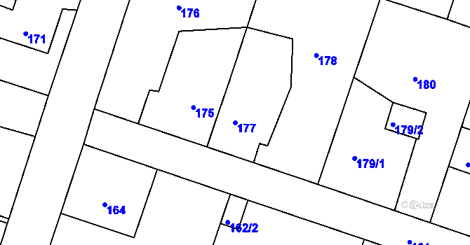 Parcela st. 177 v KÚ Měšice u Tábora, Katastrální mapa