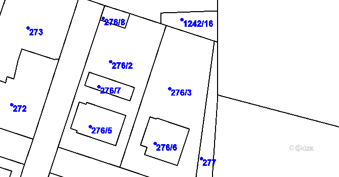 Parcela st. 276/3 v KÚ Měšice u Tábora, Katastrální mapa