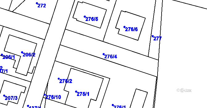 Parcela st. 276/4 v KÚ Měšice u Tábora, Katastrální mapa