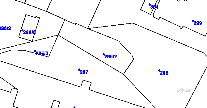 Parcela st. 296/2 v KÚ Měšice u Tábora, Katastrální mapa