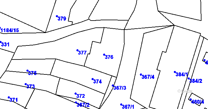 Parcela st. 376 v KÚ Měšice u Tábora, Katastrální mapa