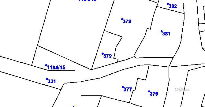 Parcela st. 379 v KÚ Měšice u Tábora, Katastrální mapa