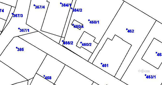 Parcela st. 460/2 v KÚ Měšice u Tábora, Katastrální mapa