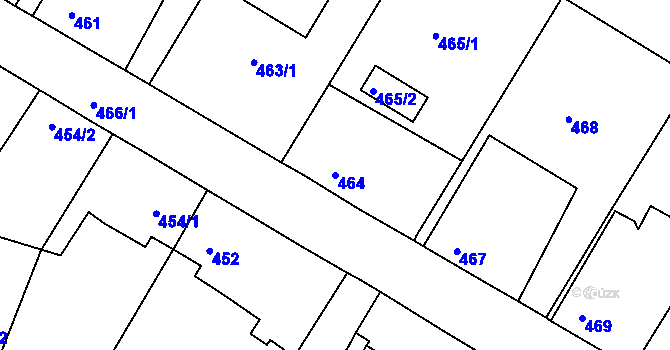 Parcela st. 464 v KÚ Měšice u Tábora, Katastrální mapa
