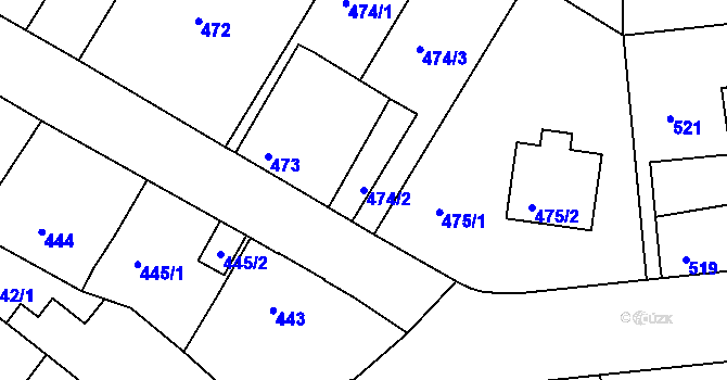 Parcela st. 474/2 v KÚ Měšice u Tábora, Katastrální mapa