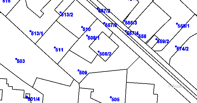 Parcela st. 508/2 v KÚ Měšice u Tábora, Katastrální mapa
