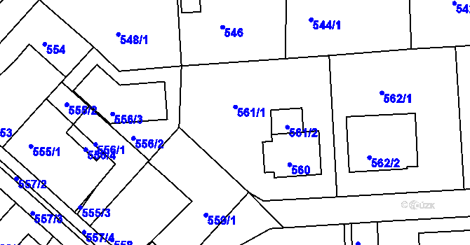Parcela st. 561 v KÚ Měšice u Tábora, Katastrální mapa