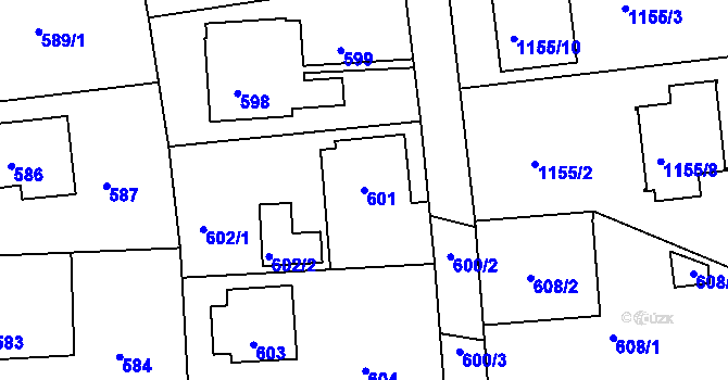Parcela st. 601 v KÚ Měšice u Tábora, Katastrální mapa