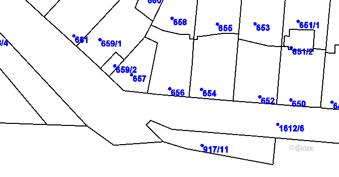 Parcela st. 656 v KÚ Měšice u Tábora, Katastrální mapa