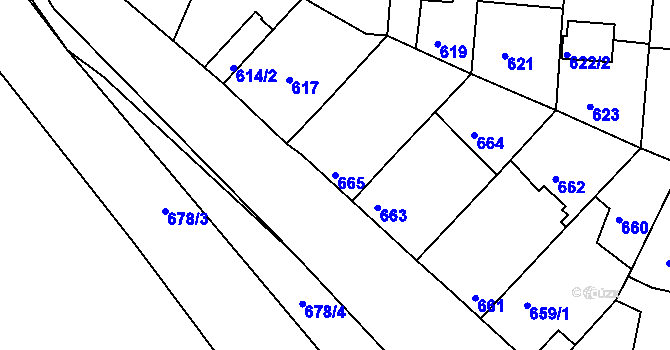 Parcela st. 665 v KÚ Měšice u Tábora, Katastrální mapa