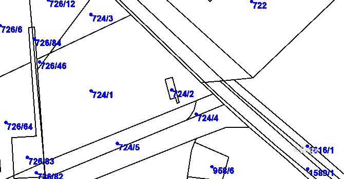 Parcela st. 724/2 v KÚ Měšice u Tábora, Katastrální mapa