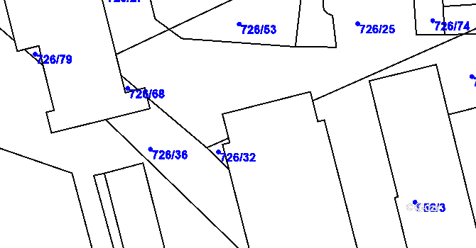 Parcela st. 727/2 v KÚ Měšice u Tábora, Katastrální mapa