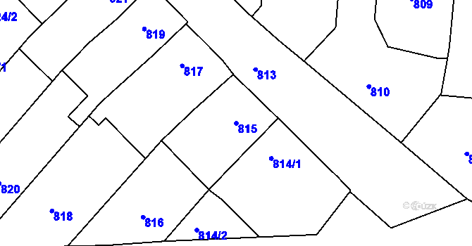Parcela st. 815 v KÚ Měšice u Tábora, Katastrální mapa