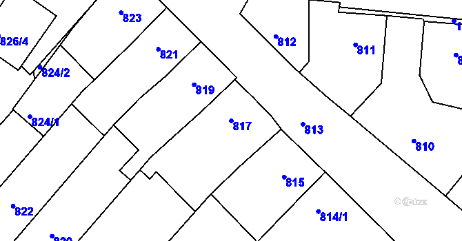Parcela st. 817 v KÚ Měšice u Tábora, Katastrální mapa