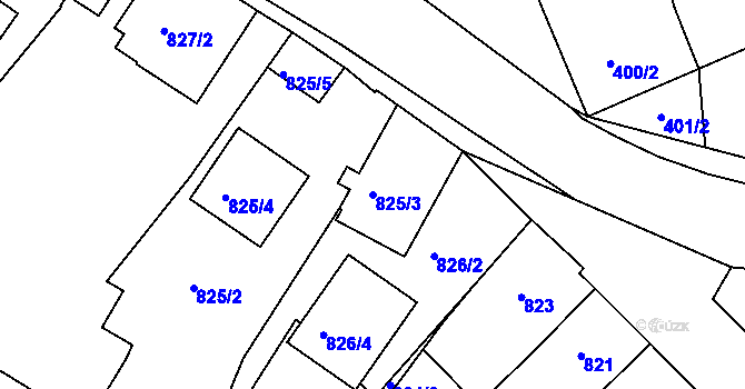 Parcela st. 825/3 v KÚ Měšice u Tábora, Katastrální mapa