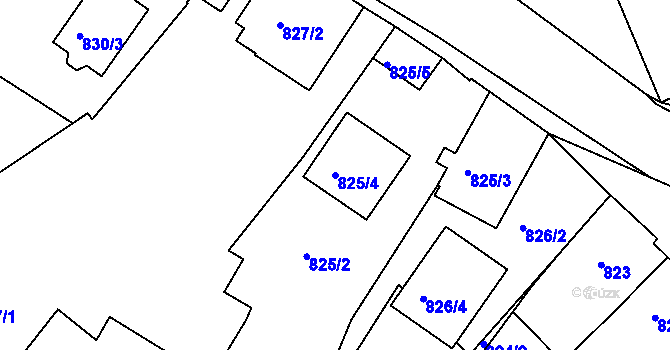 Parcela st. 825/4 v KÚ Měšice u Tábora, Katastrální mapa