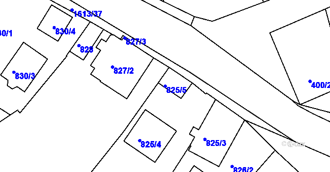 Parcela st. 825/5 v KÚ Měšice u Tábora, Katastrální mapa