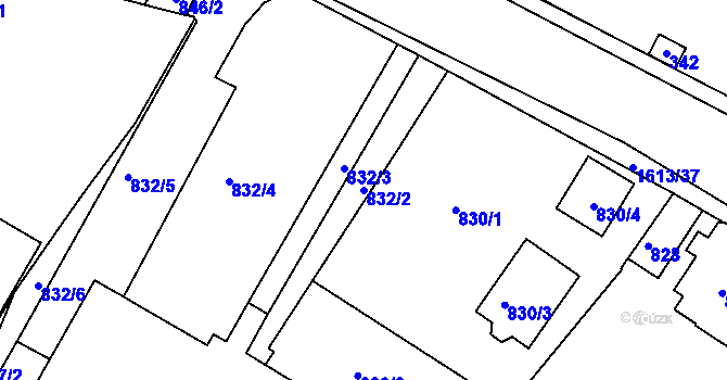 Parcela st. 832/2 v KÚ Měšice u Tábora, Katastrální mapa