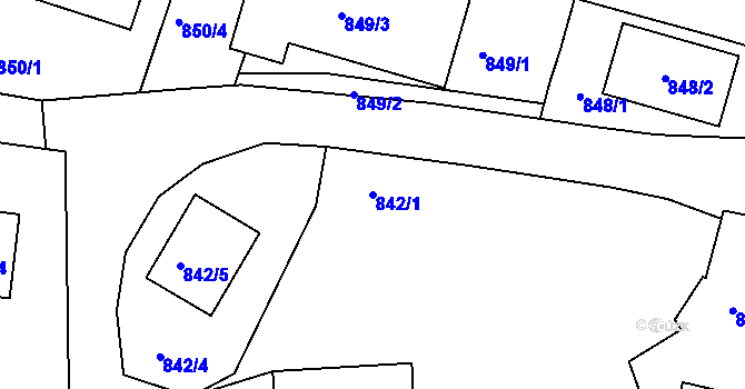 Parcela st. 842/1 v KÚ Měšice u Tábora, Katastrální mapa