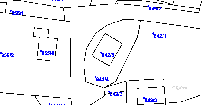 Parcela st. 842/5 v KÚ Měšice u Tábora, Katastrální mapa
