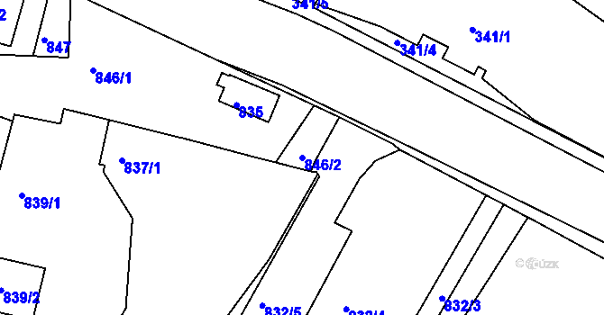 Parcela st. 846/2 v KÚ Měšice u Tábora, Katastrální mapa