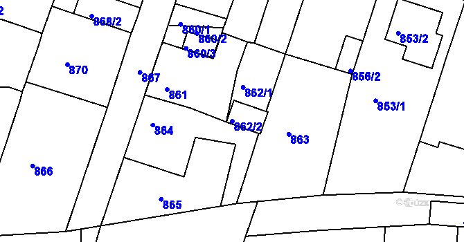 Parcela st. 862/2 v KÚ Měšice u Tábora, Katastrální mapa
