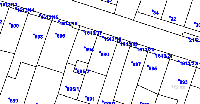 Parcela st. 890 v KÚ Měšice u Tábora, Katastrální mapa