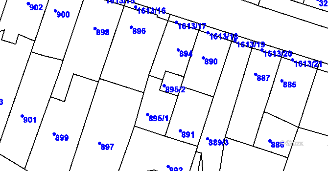 Parcela st. 895/2 v KÚ Měšice u Tábora, Katastrální mapa