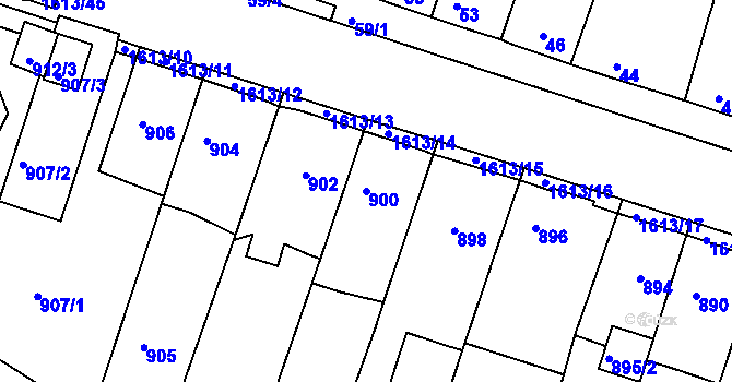 Parcela st. 900 v KÚ Měšice u Tábora, Katastrální mapa