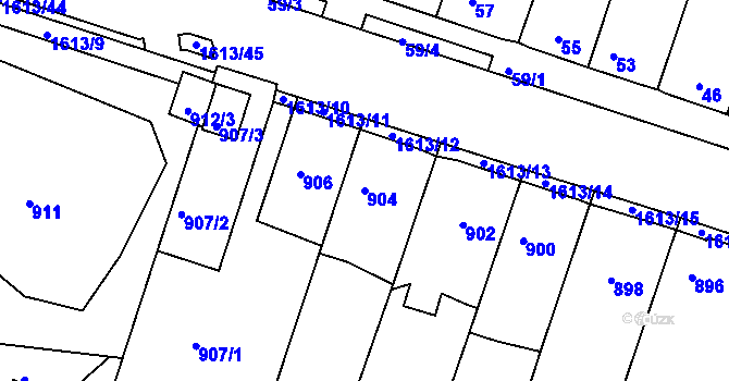 Parcela st. 904 v KÚ Měšice u Tábora, Katastrální mapa