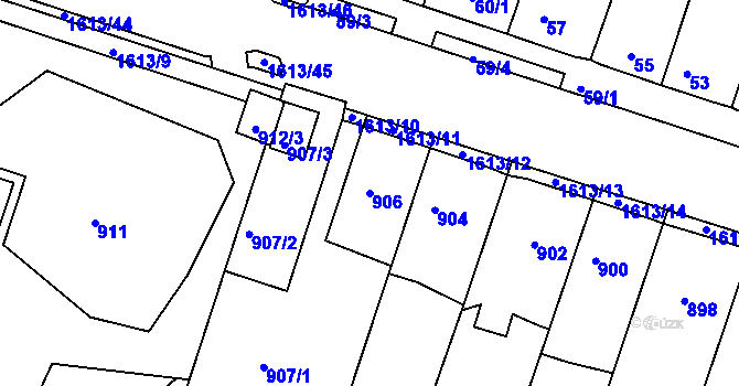 Parcela st. 906 v KÚ Měšice u Tábora, Katastrální mapa